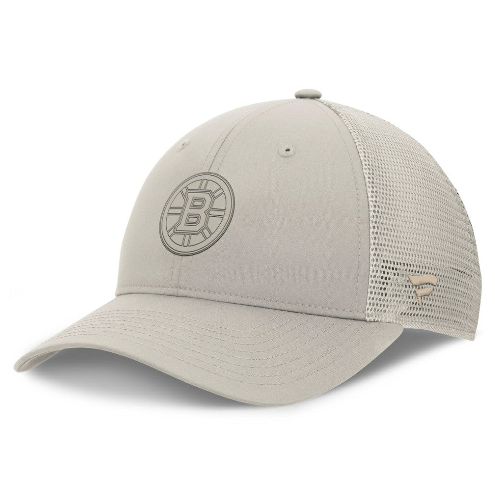 NHL Tan Boston Bruins Fanatics Women's Authentic Pro Road Trucker Adjustable Hat