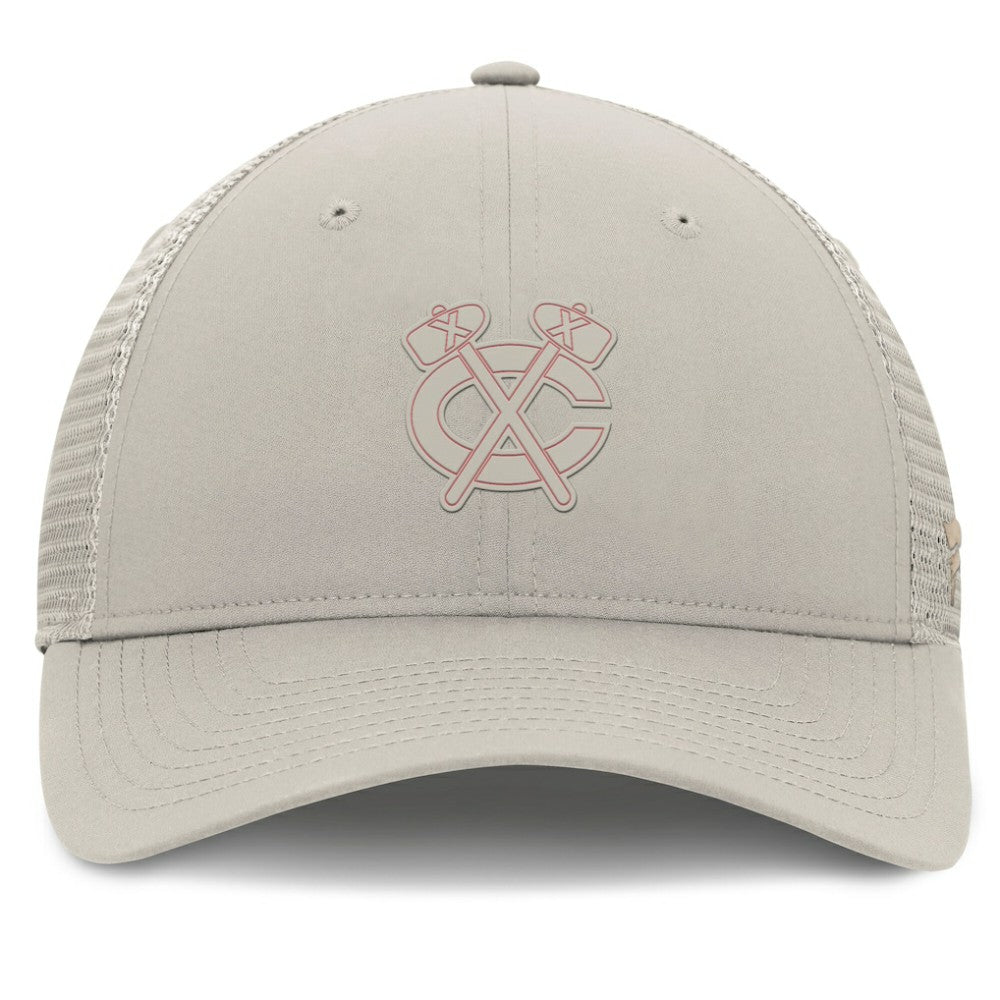 NHL Tan Chicago Blackhawks Fanatics Women's Authentic Pro Road Trucker Adjustable Hat