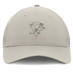 NHL Tan Pittsburgh Penguins Fanatics Women's Authentic Pro Road Trucker Adjustable Hat