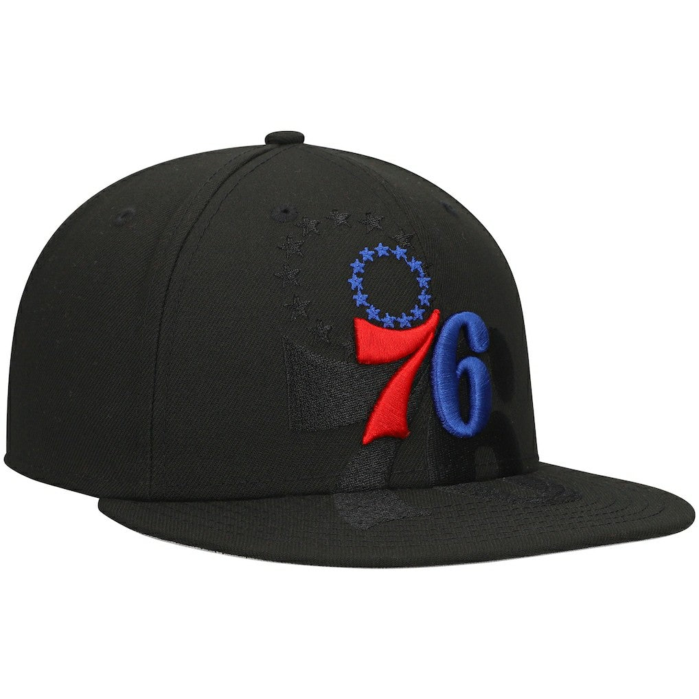 NBA Philadelphia 76ers Blackout Shadow Logo 59FIFTY Fitted Hat