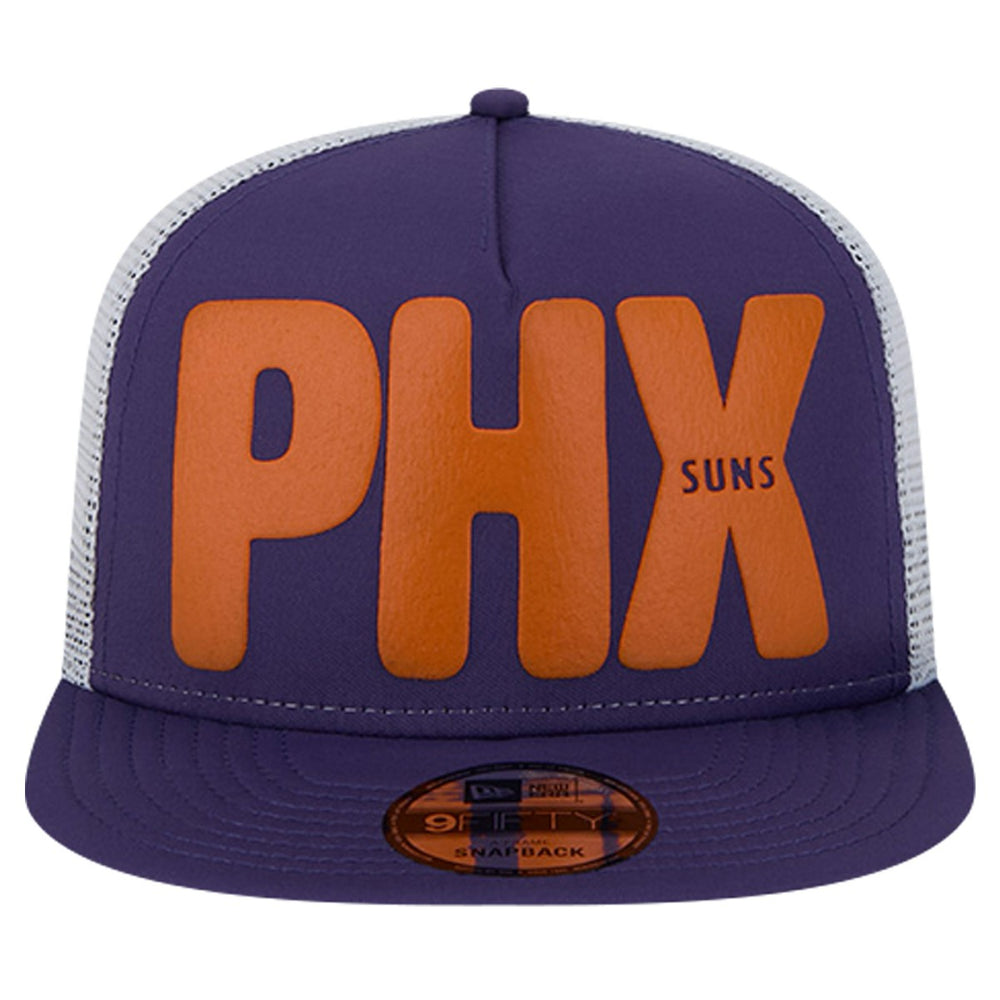 NBA Phoenix Suns Puff Print Team Code A-Frame 9FIFTY Trucker Snapback Hat