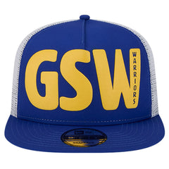 NBA Golden State Warriors Puff Print Team Code A-Frame 9FIFTY Trucker Snapback Hat sale