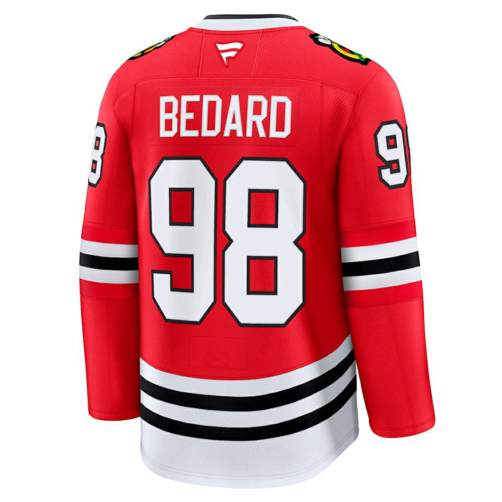 NHL Red Connor Bedard Chicago Blackhawks Fanatics Home Premium Jersey