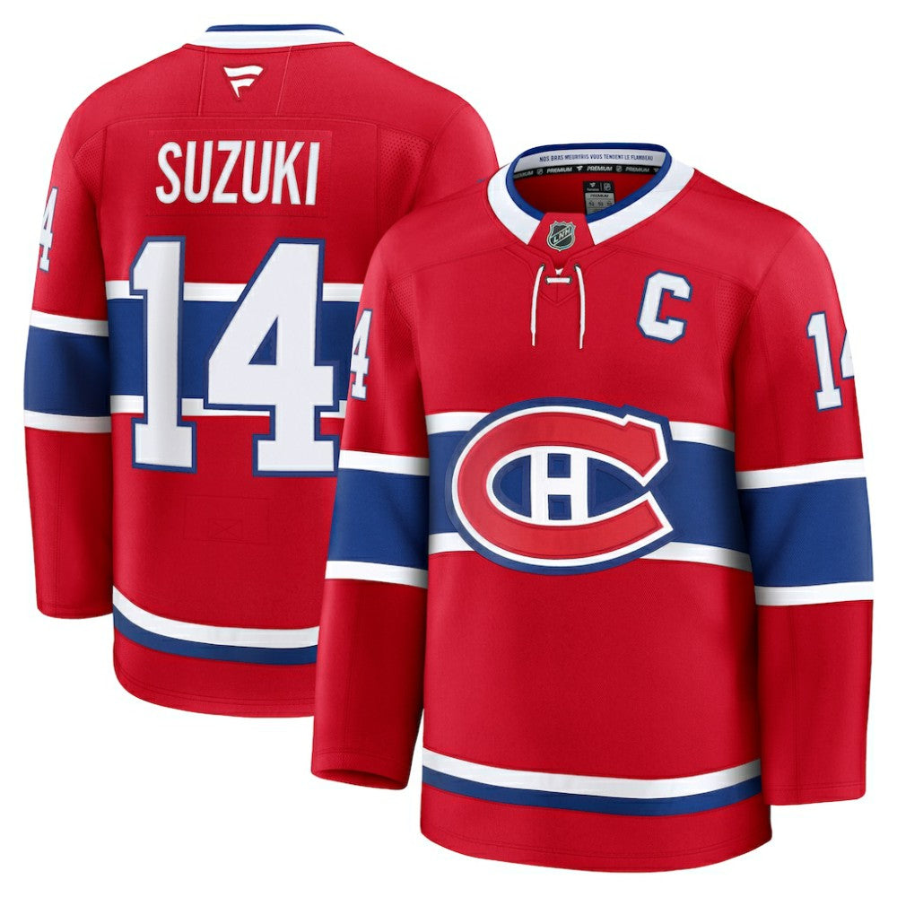 NHL Red Nick Suzuki Montreal Canadiens Fanatics Home Premium Jersey