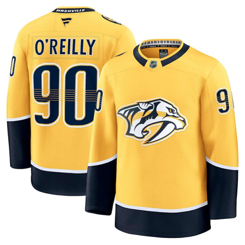NHL Yellow Ryan O'Reilly Nashville Predators Fanatics Home Premium Jersey