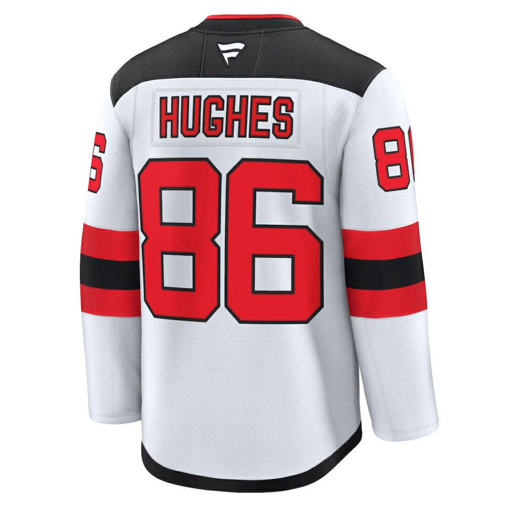 NHL White Jack Hughes New Jersey Devils Fanatics Away Premium Jersey