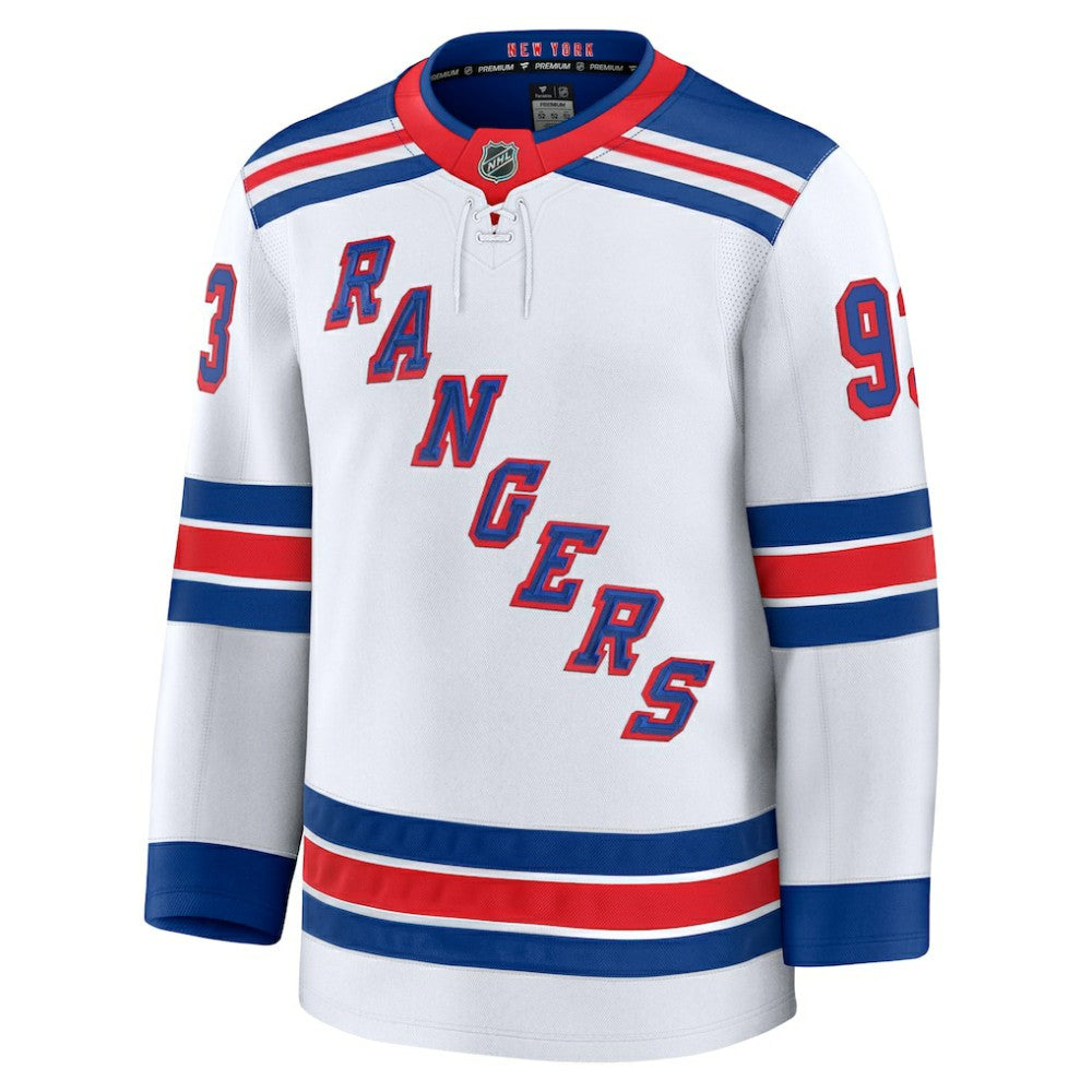 NHL White Mika Zibanejad New York Rangers Fanatics Away Premium Jersey