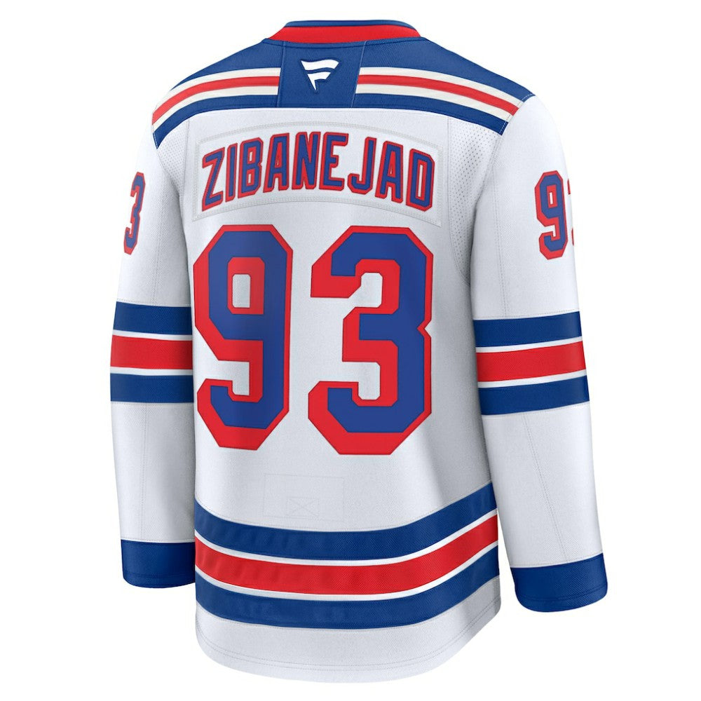 NHL White Mika Zibanejad New York Rangers Fanatics Away Premium Jersey
