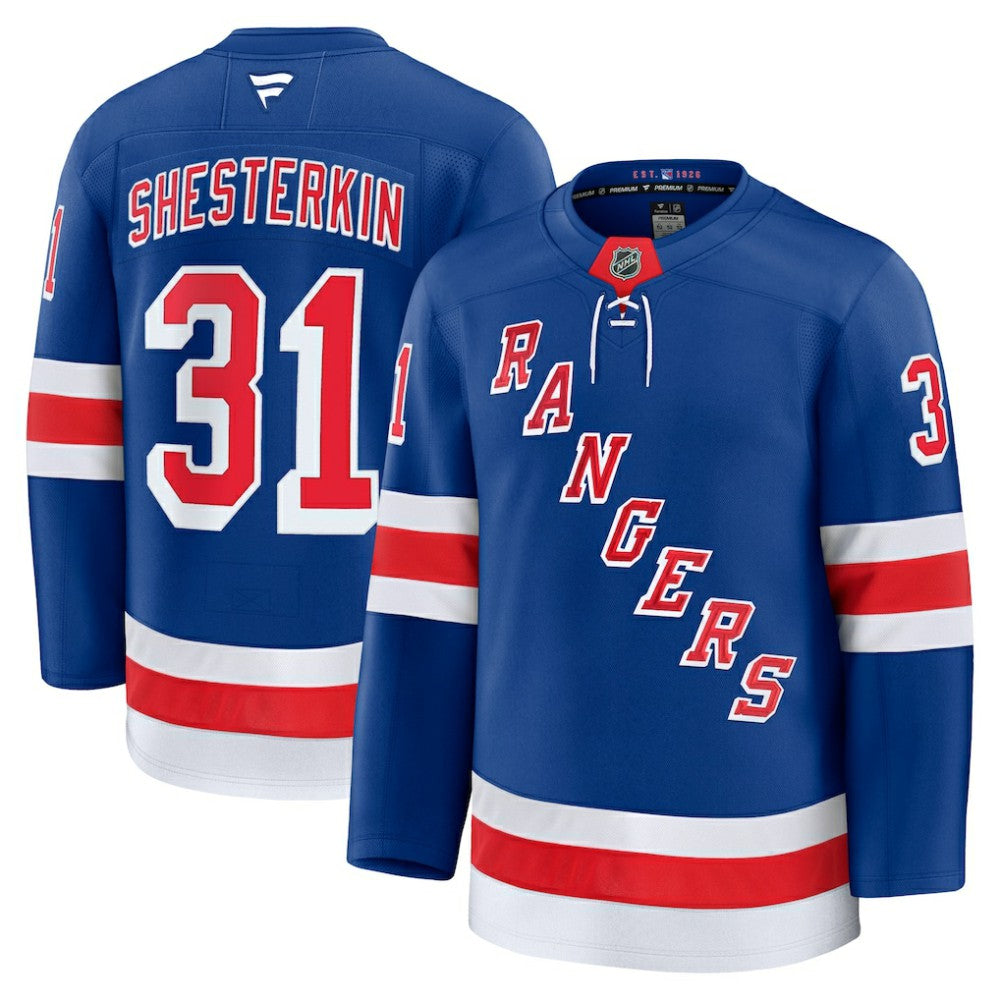 NHL Blue Igor Shesterkin New York Rangers Fanatics Home Premium Jersey