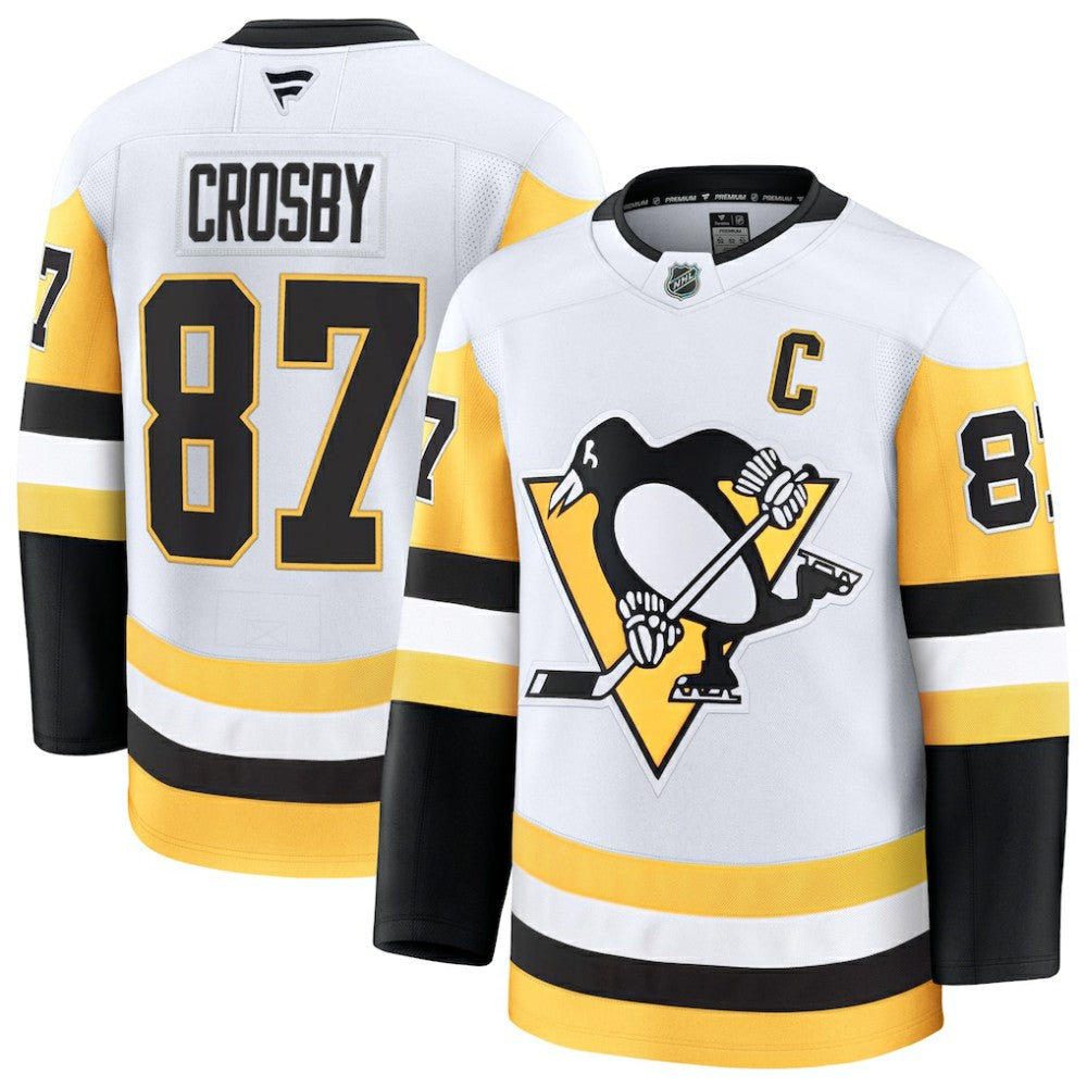 NHL White Sidney Crosby Pittsburgh Penguins Fanatics Away Premium Jersey