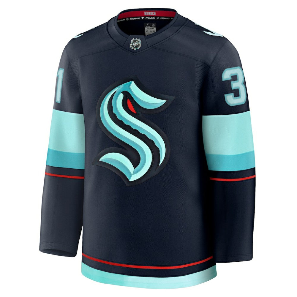 NHL Deep Sea Blue Philipp Grubauer Seattle Kraken Fanatics Home Premium Jersey