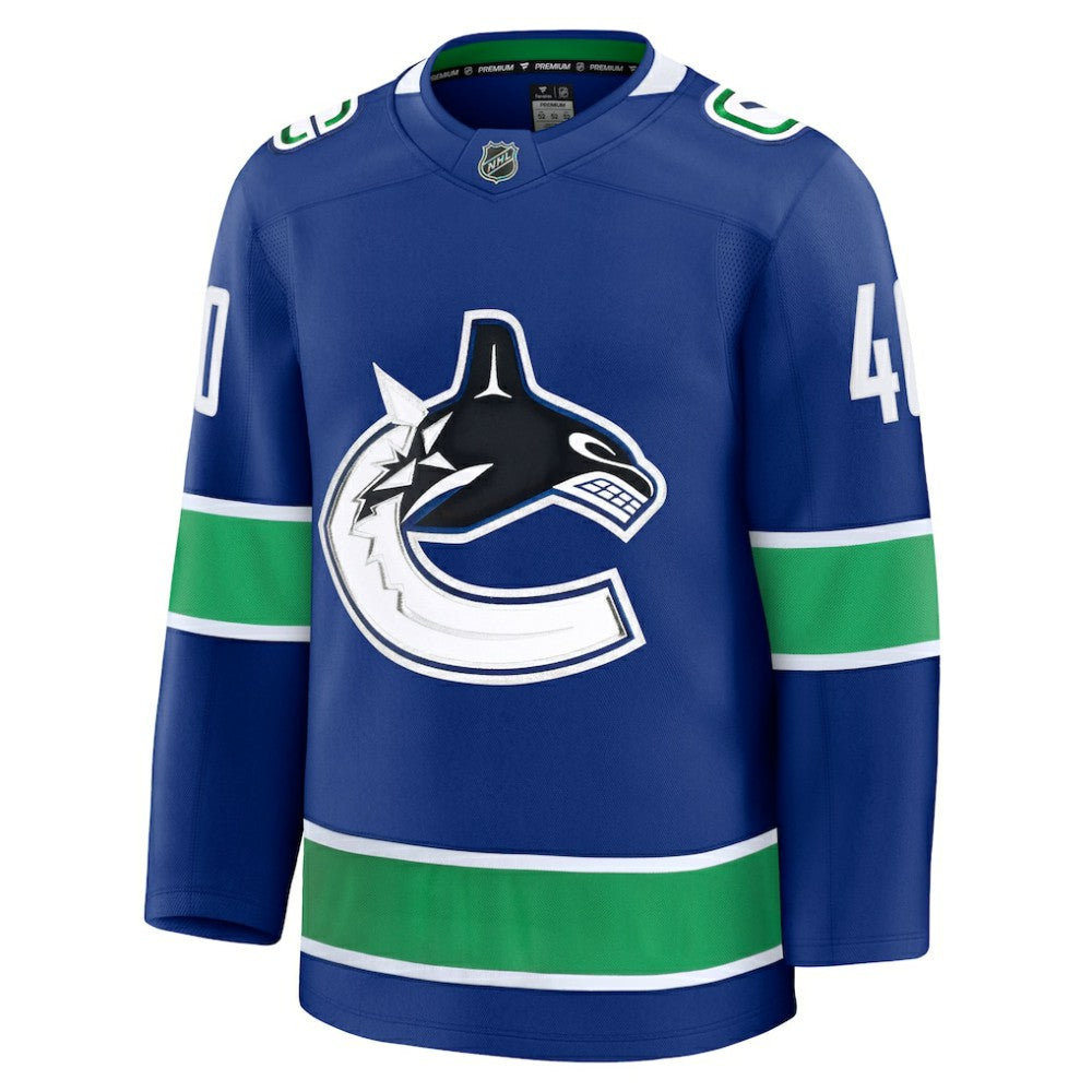 NHL Blue Elias Pettersson Vancouver Canucks Fanatics Home Premium Jersey