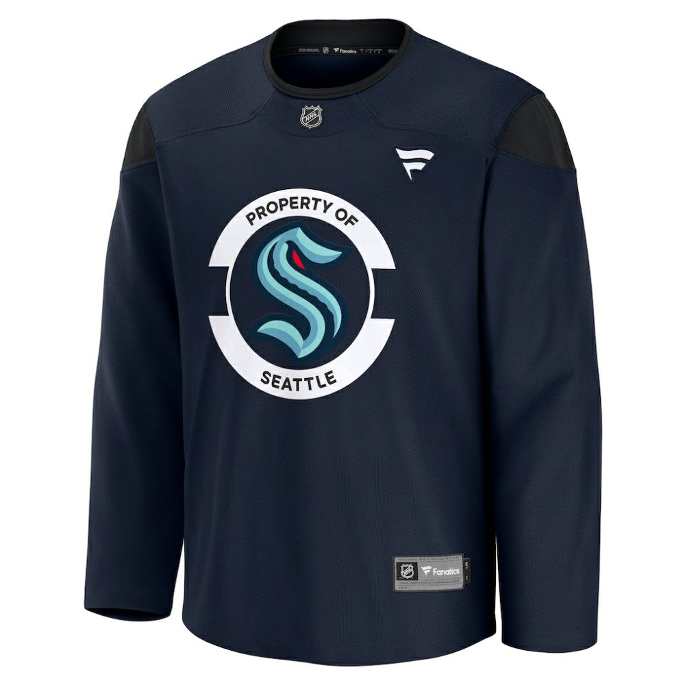 NHL Navy Seattle Kraken Fanatics Practice Jersey