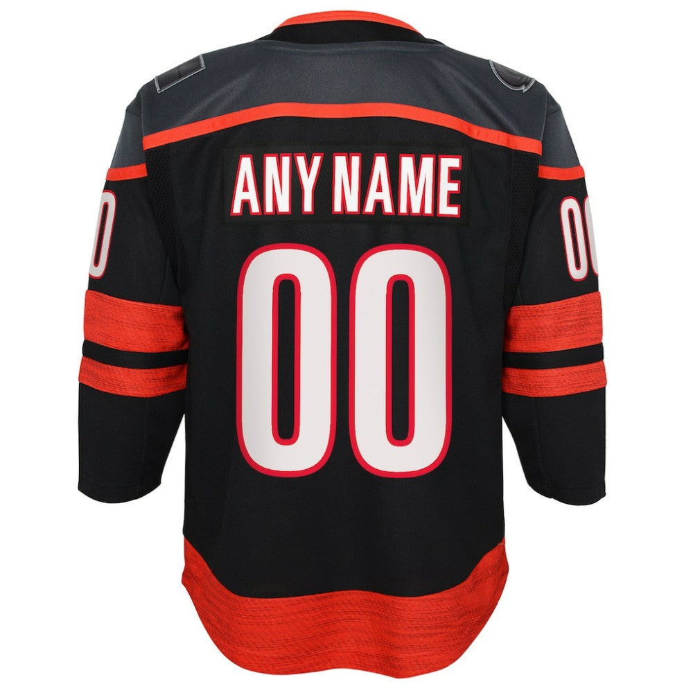NHL Black Carolina Hurricanes Youth Home Premier Custom Jersey