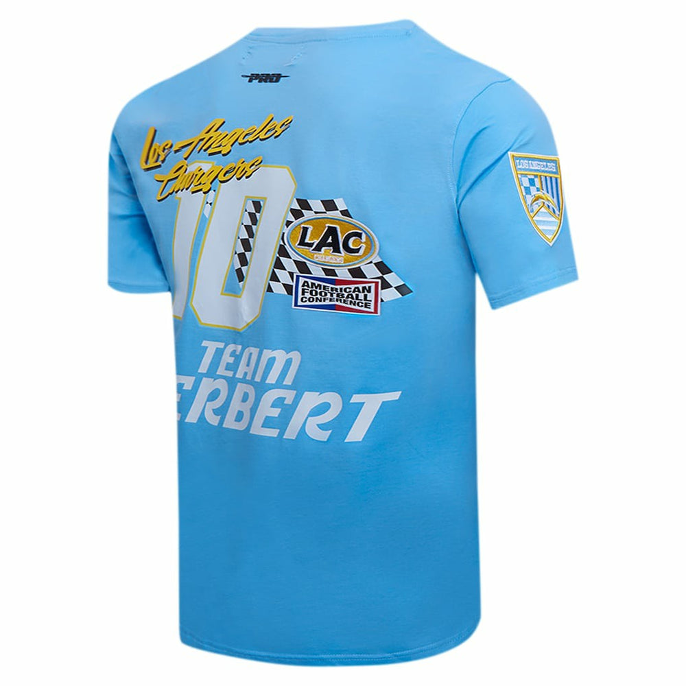 Justin Herbert  Pro Standard Fast Lane Name & Number Player T-Shirt - Los Angeles Chargers