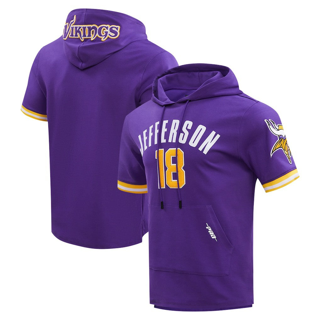 Justin Jefferson  Pro Standard Player Name & Number Hoodie T-Shirt - Minnesota Vikings