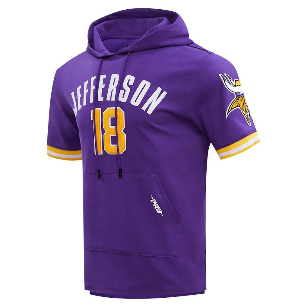Justin Jefferson  Pro Standard Player Name & Number Hoodie T-Shirt - Minnesota Vikings