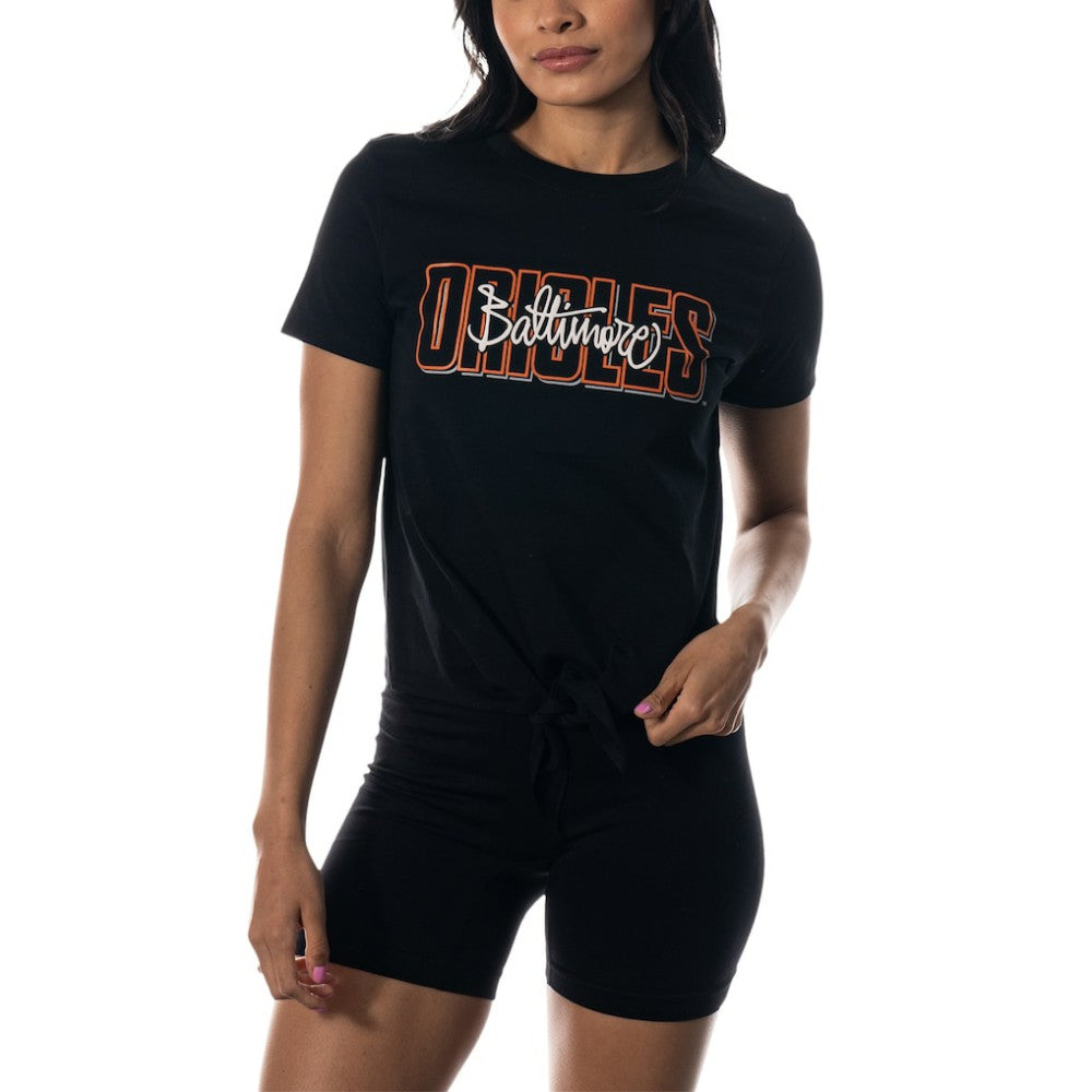 MLB Baltimore Orioles The Wild Collective Women's Twist Front T-Shirt