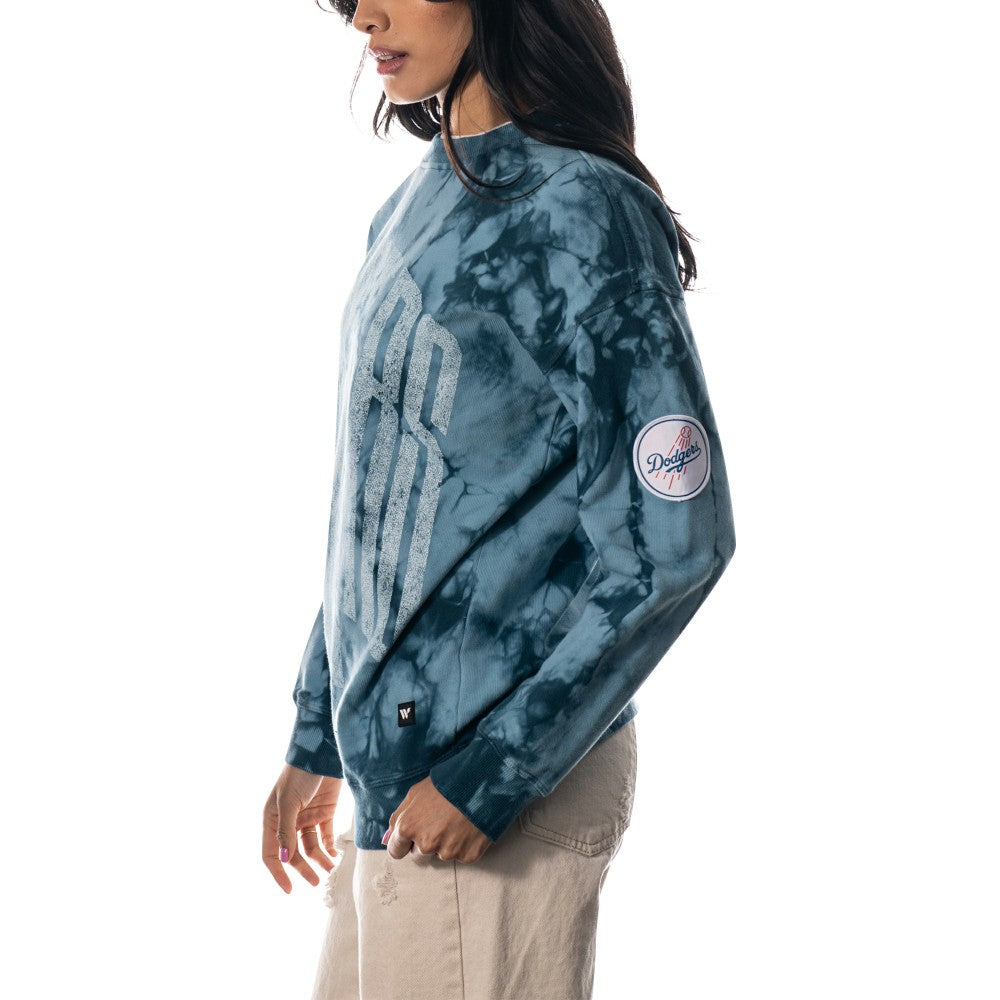 MLB Los Angeles Dodgers The Wild Collective Women's Overdyed Pullover Sweatshirt