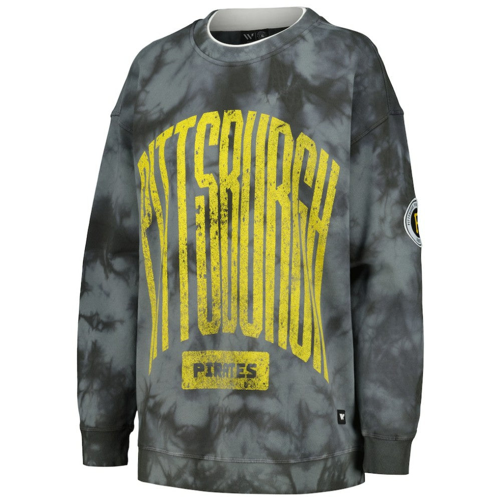 MLB Pittsburgh Pirates The Wild Collective Women's Overdyed Pullover Sweatshirt