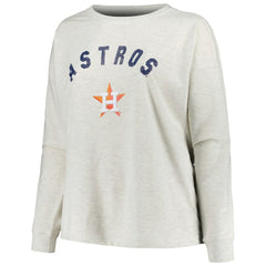 MLB Houston Astros Profile Women's Plus Size French Terry Pullover Sweatshirt