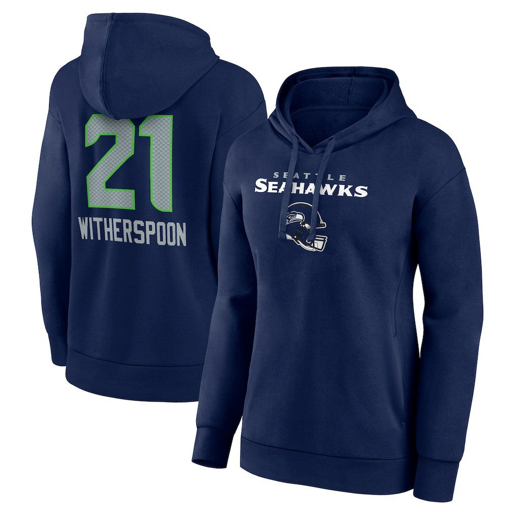 Devon Witherspoon  Women's Team Wordmark Player Name & Number Pullover Hoodie - Seattle Seahawks