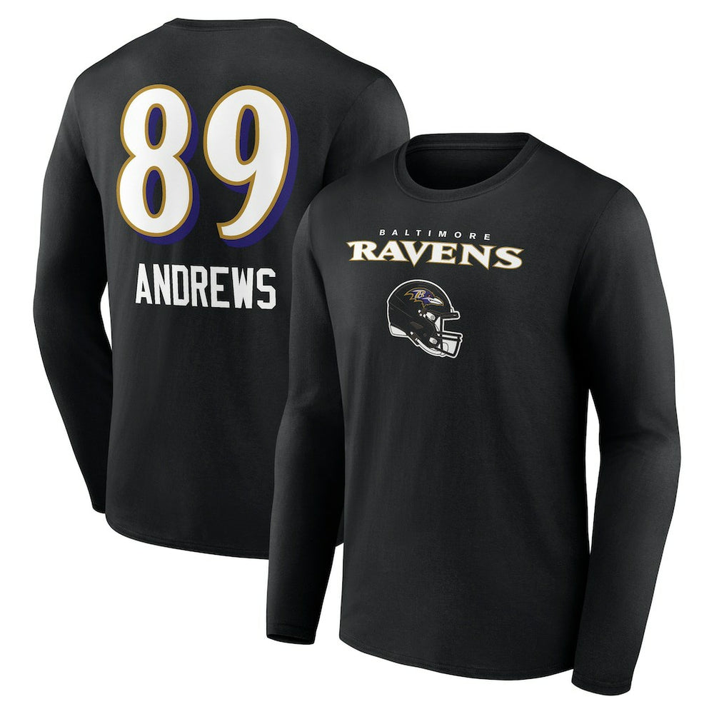 Mark Andrews  Team Wordmark Player Name & Number Long Sleeve T-Shirt - Baltimore Ravens