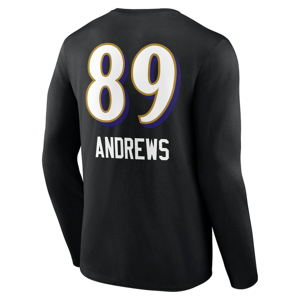 Mark Andrews  Team Wordmark Player Name & Number Long Sleeve T-Shirt - Baltimore Ravens