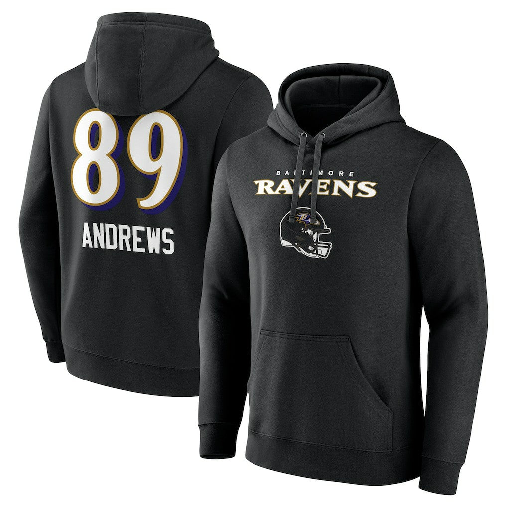 Mark Andrews  Team Wordmark Player Name & Number Pullover Hoodie - Baltimore Ravens