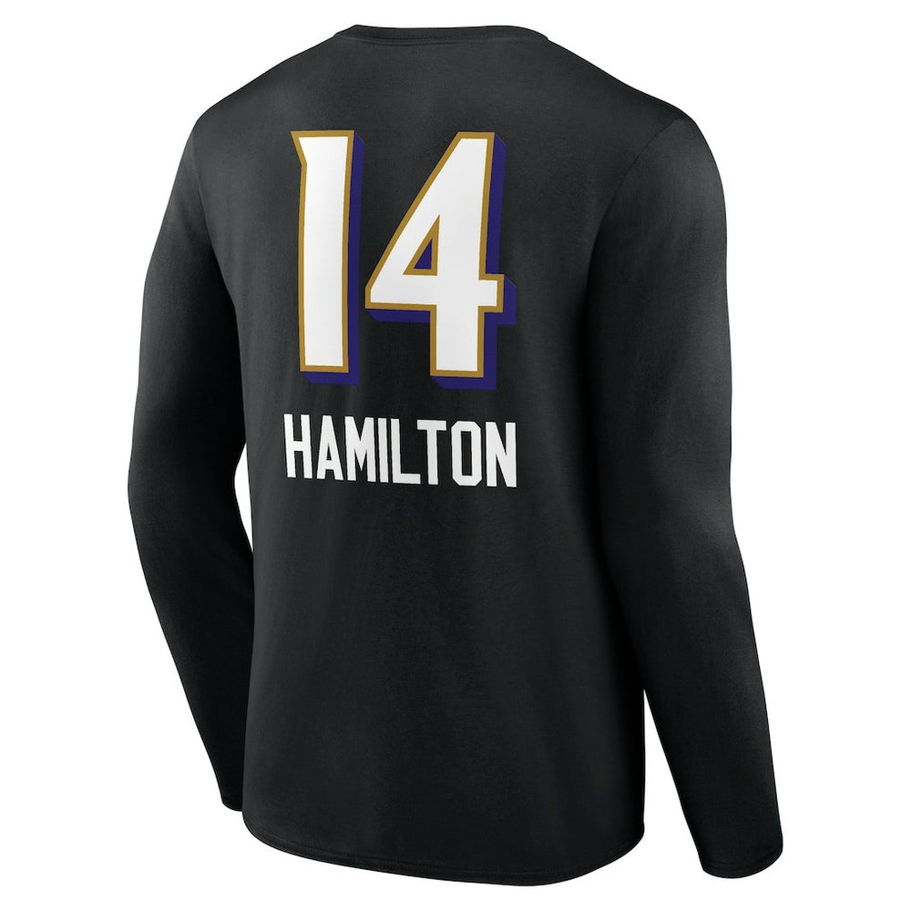 Kyle Hamilton  Team Wordmark Player Name & Number Long Sleeve T-Shirt - Baltimore Ravens