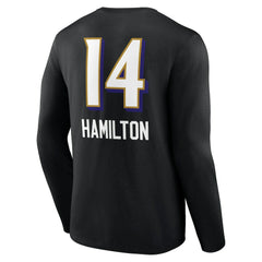 Kyle Hamilton  Team Wordmark Player Name & Number Long Sleeve T-Shirt - Baltimore Ravens