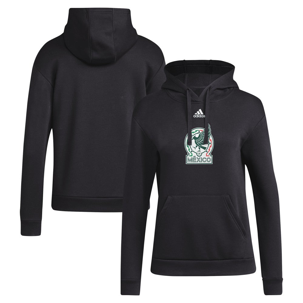 Mexico National Team Women's Crest Pullover Hoodie - Adidas Black