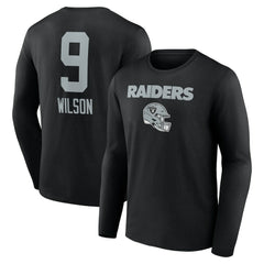 Tyree Wilson  Team Wordmark Player Name & Number Long Sleeve T-Shirt - Las Vegas Raiders