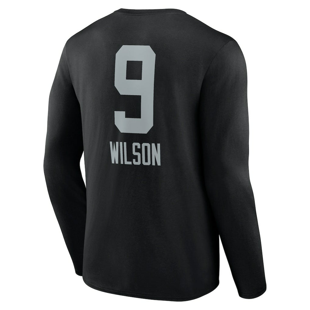 Tyree Wilson  Team Wordmark Player Name & Number Long Sleeve T-Shirt - Las Vegas Raiders