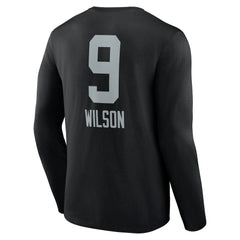 Tyree Wilson  Team Wordmark Player Name & Number Long Sleeve T-Shirt - Las Vegas Raiders