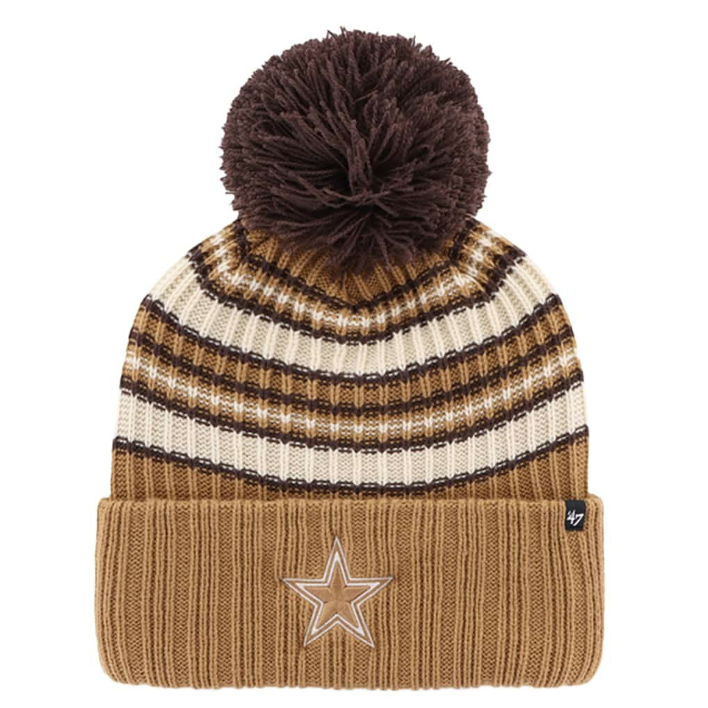 '47 Women's Espresso Cuffed Knit Hat with Pom - Dallas Cowboys