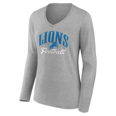 Women's Victory Script V-Neck Long Sleeve T-Shirt - Detroit Lions
