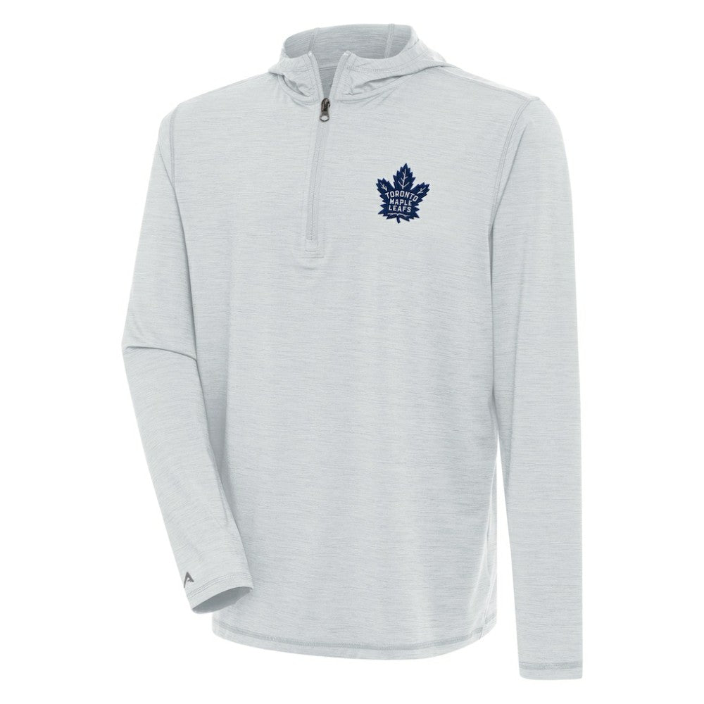 NHL Heather Gray Toronto Maple Leafs Antigua Tidy Quarter-Zip Pullover Hoodie