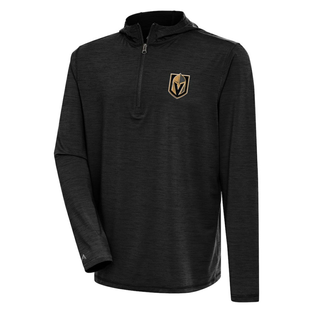 NHL Heather Black Vegas Golden Knights Antigua Tidy Quarter-Zip Pullover Hoodie