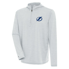 NHL Heather Gray Tampa Bay Lightning Antigua Tidy Quarter-Zip Pullover Hoodie