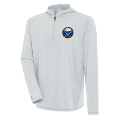 NHL Heather Gray Buffalo Sabres Antigua Tidy Quarter-Zip Pullover Hoodie