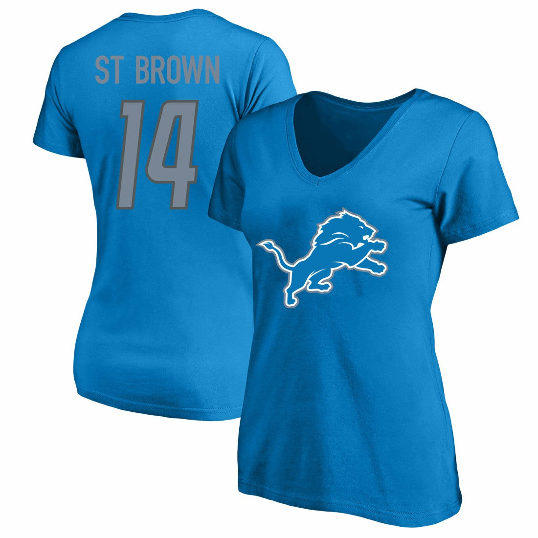Amon-Ra St. Brown  Women's Plus Size Name & Number V-Neck T-Shirt - Detroit Lions
