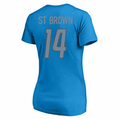 Amon-Ra St. Brown  Women's Plus Size Name & Number V-Neck T-Shirt - Detroit Lions