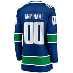 NHL Blue Vancouver Canucks Fanatics Women's Breakaway Custom Jersey