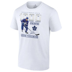 NHL White John Tavares Toronto Maple Leafs 1,000 Career Points T-Shirt