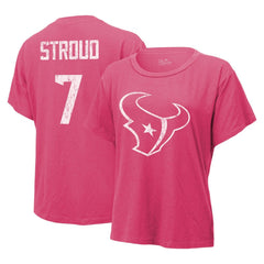C.J. Stroud  Majestic Threads Women's Name & Number T-Shirt - Houston Texans