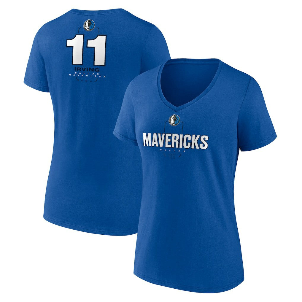 NBA Kyrie Irving Dallas Mavericks Women's Behind The Back Name & Number V-Neck T-Shirt sale