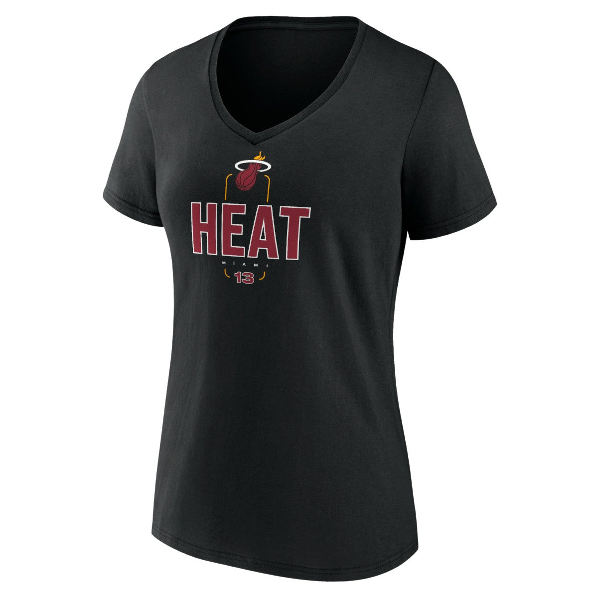 NBA Bam Adebayo Miami Heat Women's Behind The Back Name & Number V-Neck T-Shirt