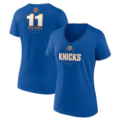NBA Jalen Brunson New York Knicks Women's Behind The Back Name & Number V-Neck T-Shirt