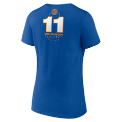 NBA Jalen Brunson New York Knicks Women's Behind The Back Name & Number V-Neck T-Shirt